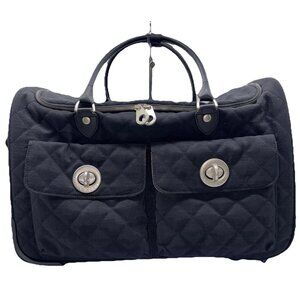 Baggallini Rolling Carry On Travel Bag Duffle Bag Weekender Quilted Black